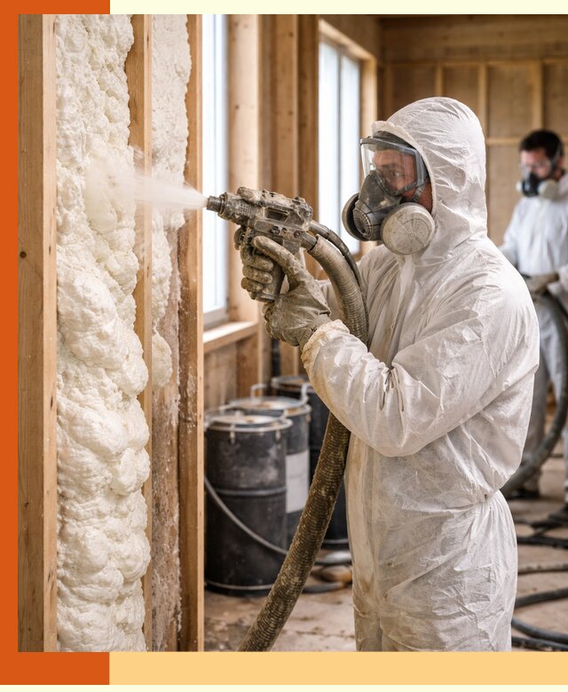 Утепление каркасного дома пенополиуретаном в Петергофе