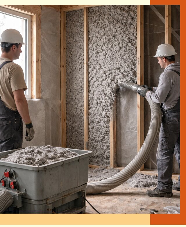 Утепление каркасного дома эковатой в Петергофе от 1883 руб. | ТепломастерПтф