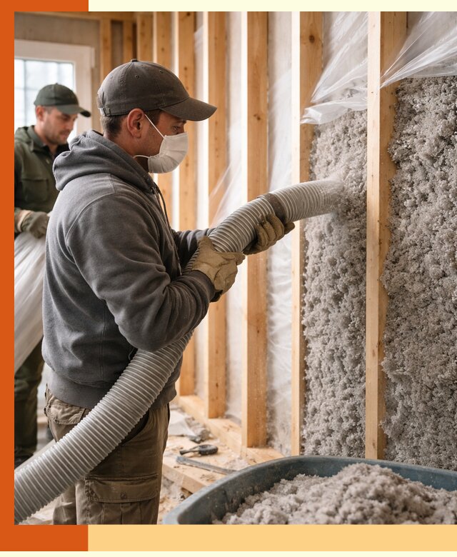 Утепление каркасного дома эковатой в Петергофе — качественно и надолго