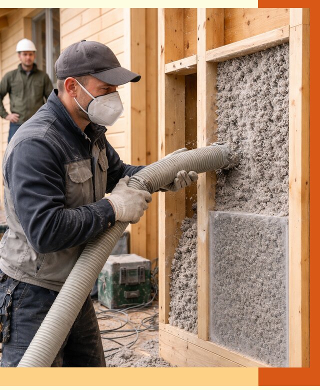 Утепление дома из бруса эковатой в Петергофе от 1935 руб/м2 | ТепломастерПтф