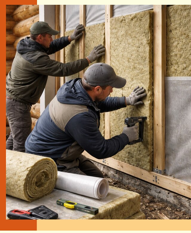 Утепление бревенчатого дома под ключ в Петергофе