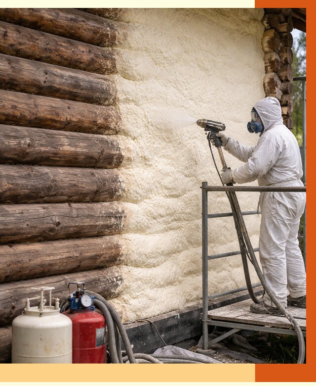 Утепление бревенчатого дома ППУ в Петергофе под ключ от 6538 руб. | ТепломастерПтф