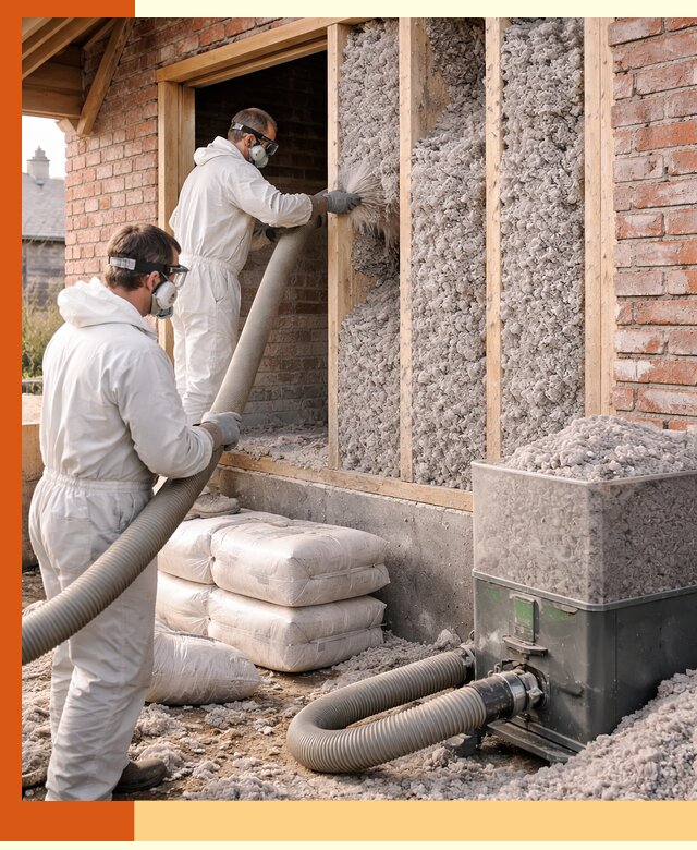 Утепление кирпичного дома эковатой в Петергофе