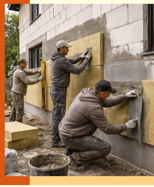 Утепление дома из газобетона в Петергофе качественно и долговечно