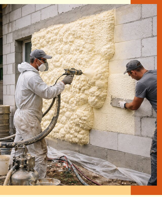 Утепление дома из газобетона ППУ в Петергофе от 5021 руб./м² под ключ | ТепломастерПтф