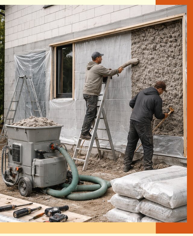 Утепление дома из газобетона эковатой в Петергофе от 4707 руб./м2 | ТепломастерПтф