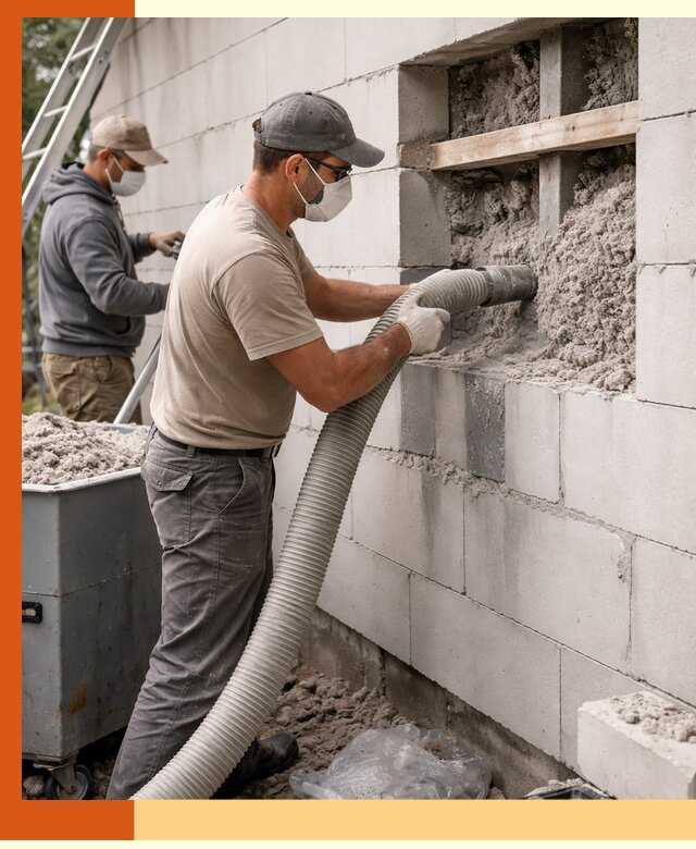 Утепление дома из газобетона эковатой в Петергофе