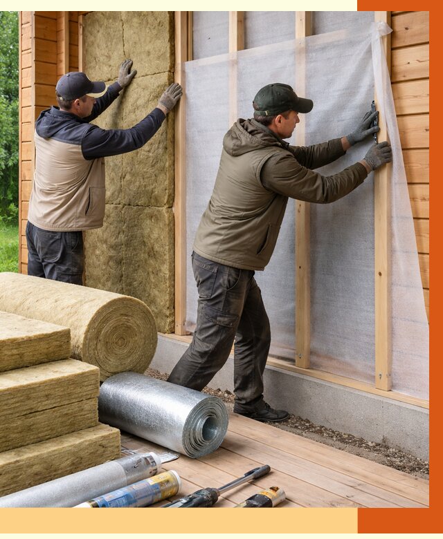 Утепление дома из двойного бруса в Петергофе от 5021 руб./м² — ТепломастерПтф под ключ