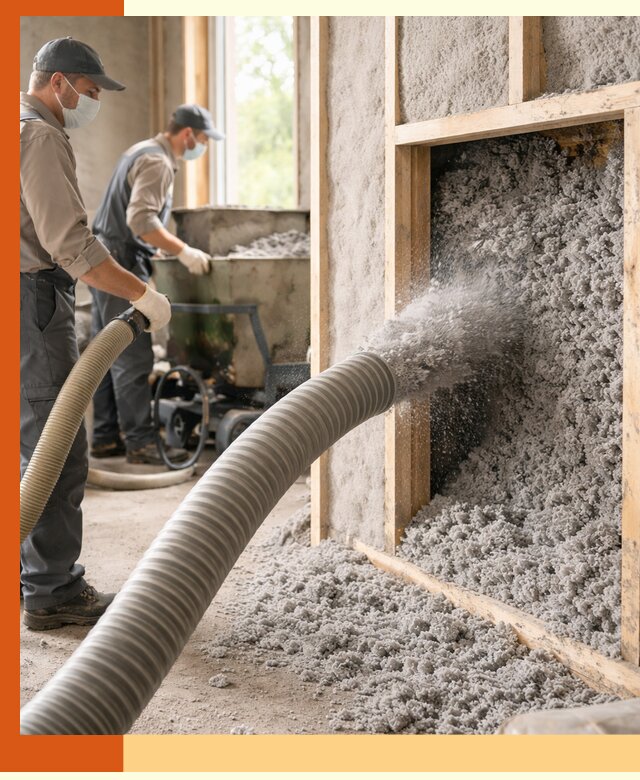 Утепление коттеджа эковатой в Петергофе с гарантией качества