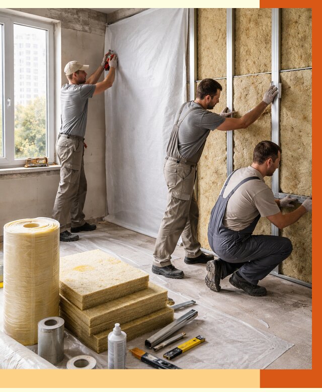 Утепление квартиры в Петергофе от 4707 руб/м2 — утеплить квартиру изнутри и снаружи | ТепломастерПтф