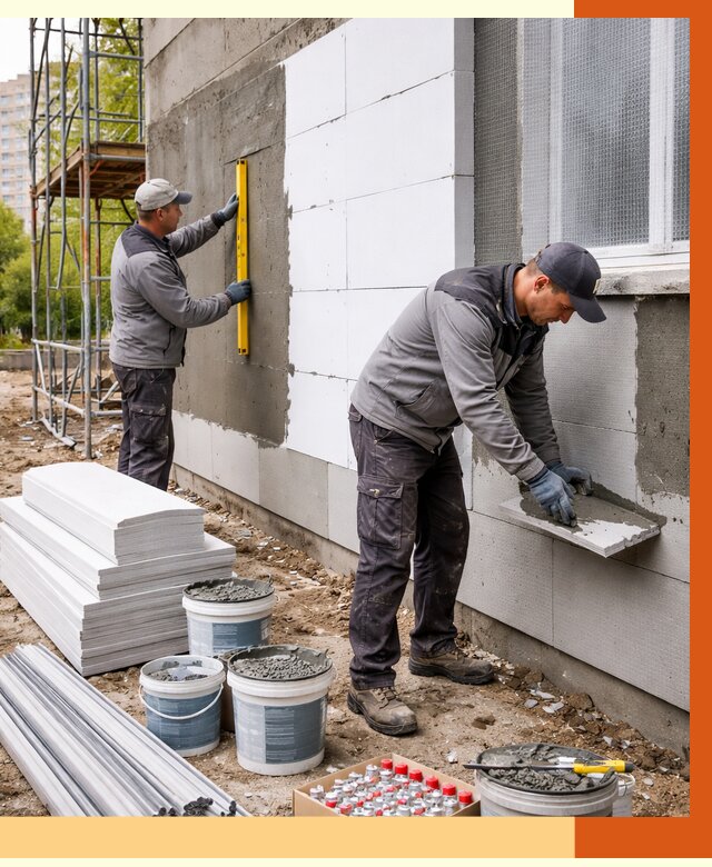 Утепление фасада и стен снаружи в Петергофе от 4394 руб. | ТепломастерПтф