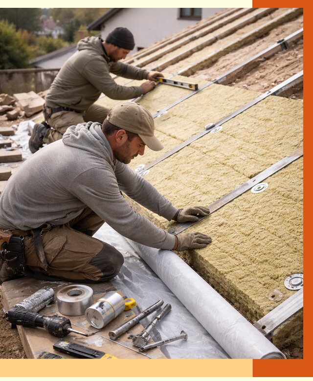 Утепление крыши снаружи в Петергофе под ключ от 1255 руб./м2 | ТепломастерПтф