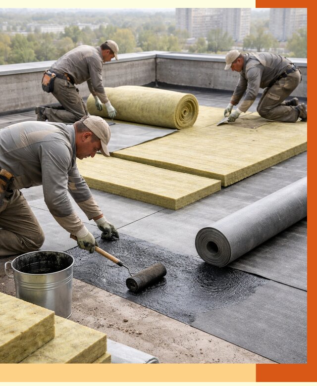 Утепление плоской крыши в Петергофе от 7532 руб./м2 под ключ | ТепломастерПтф
