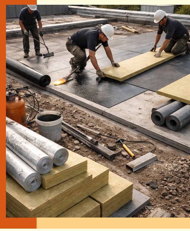 Утепление плоской крыши в Петергофе — надежная теплоизоляция и герметизация