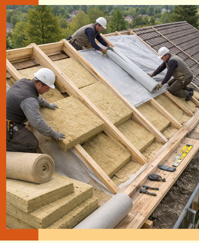 Утепление скатной крыши в Петергофе качественно и надёжно