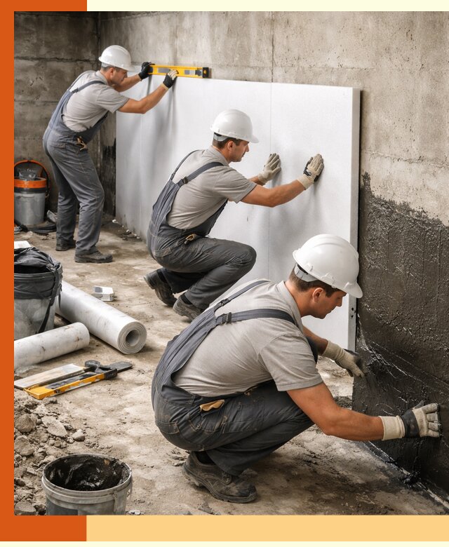 Утепление фундамента изнутри профессионально в Петергофе