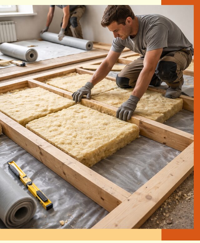 Утепление деревянного пола в Петергофе от 1569 руб./м2 под ключ | ТепломастерПтф