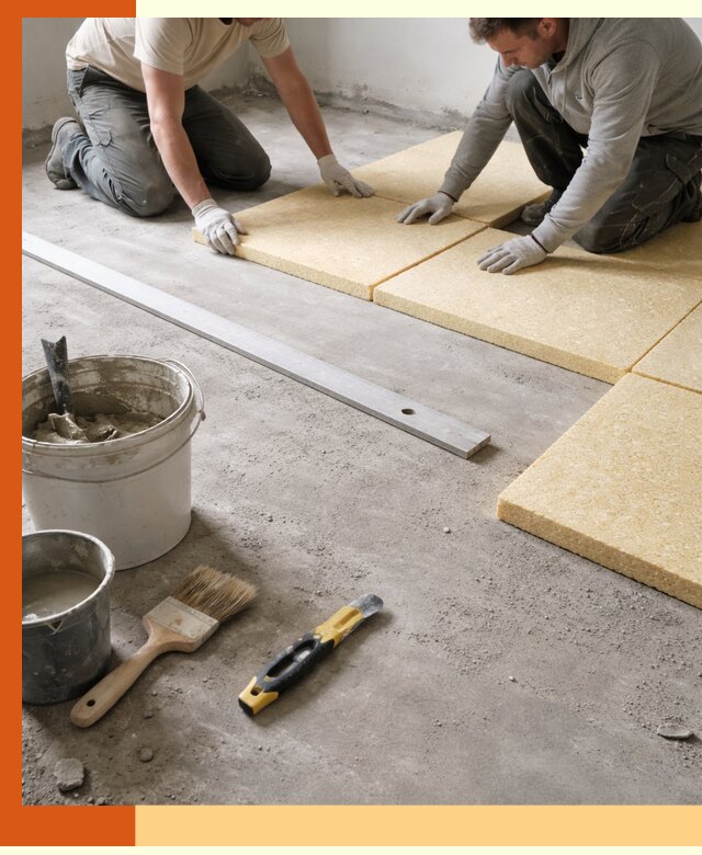 Утепление бетонного пола в Петергофе профессионально и недорого