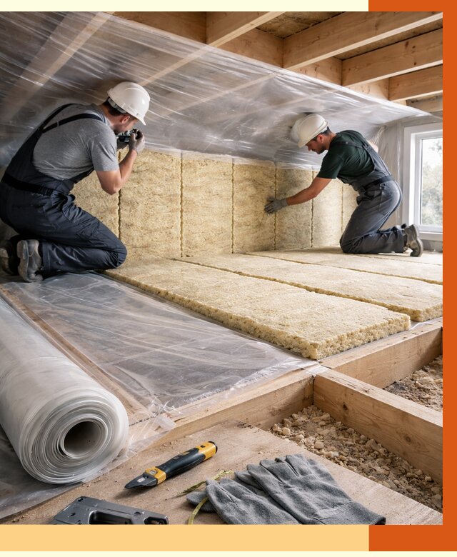 Утепление перекрытий в Петергофе от 2981 руб/м2 — утепление межэтажных и чердачных | ТепломастерПтф