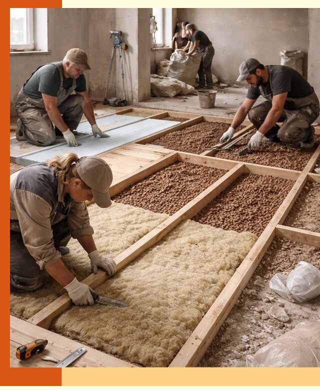 Утепление перекрытий жилых и промышленных зданий в Петергофе