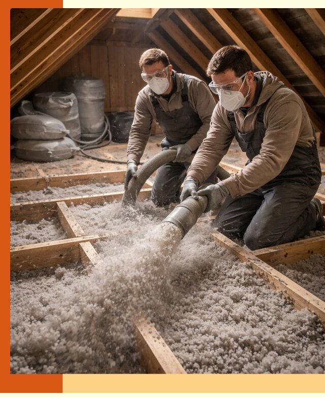 Утепление чердака эковатой в Петергофе — быстро и надёжно