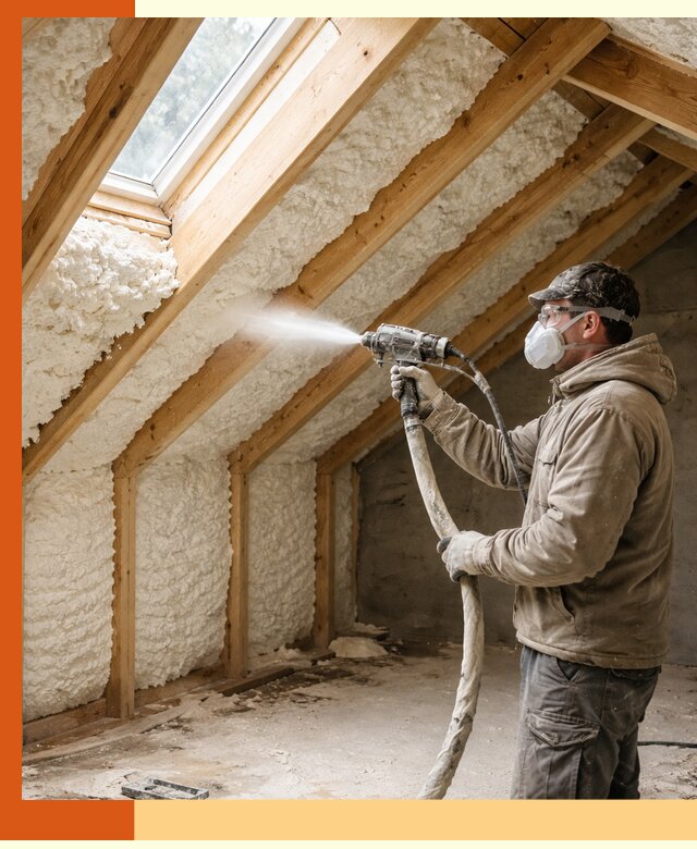 Утепление мансарды ППУ в Петергофе быстро и надежно