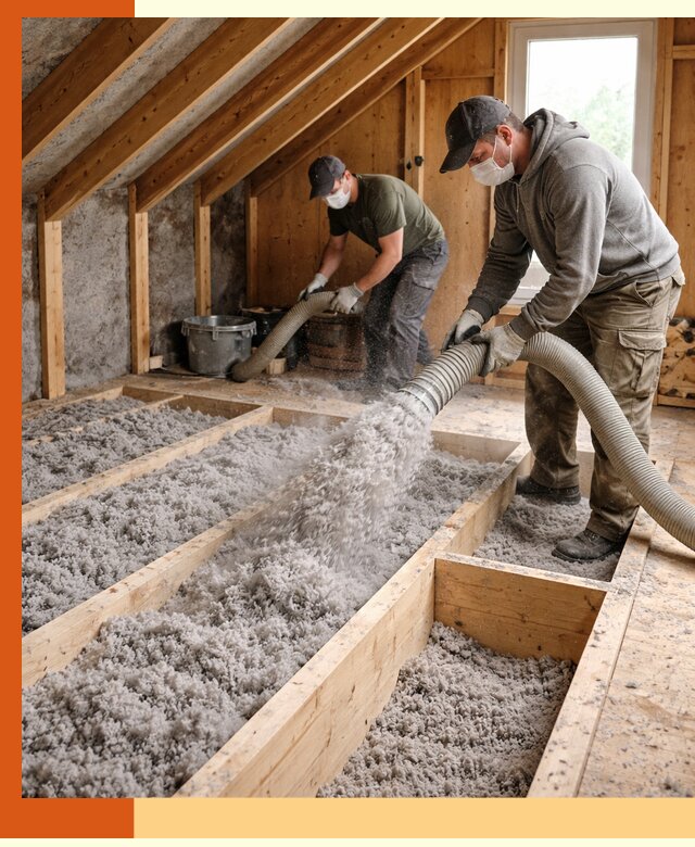 Утепление мансарды эковатой в Петергофе с гарантией качества