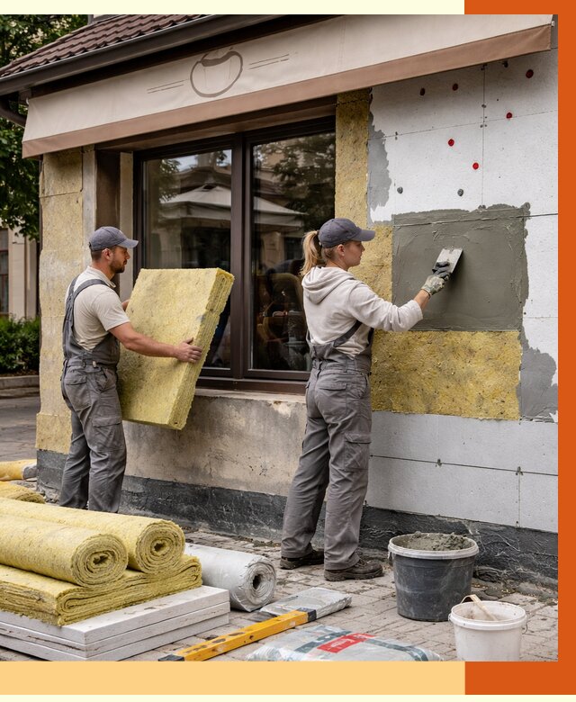 Утепление кафе в Петергофе от 4394 руб/м2 — комплексно под ключ | ТепломастерПтф