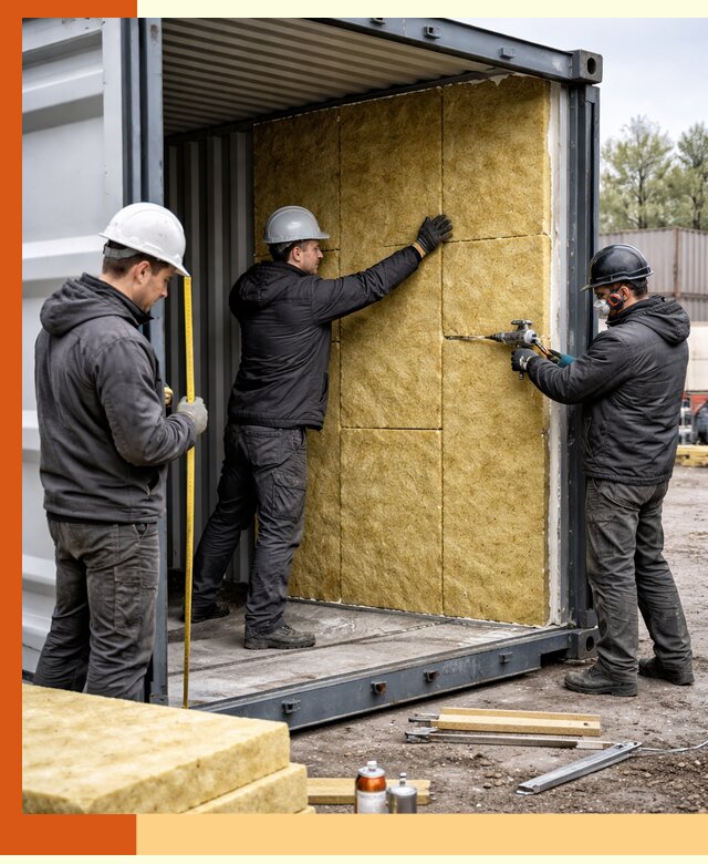 Утепление морского контейнера в Петергофе: надежная теплоизоляция и защита