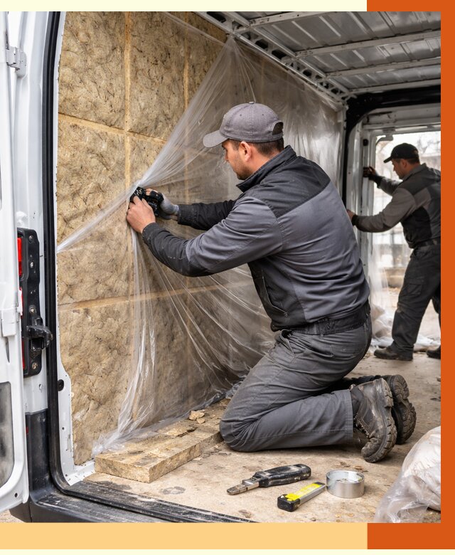 Утепление фургона в Петергофе от 17261 руб/м2 — утепление фургона ППУ и кузова | ТепломастерПтф