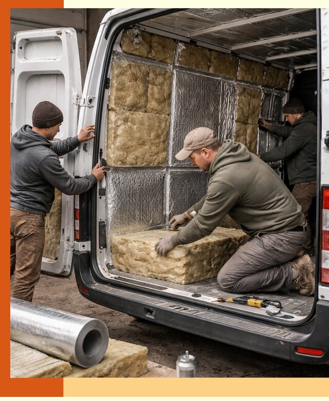 Утепление фургона в Петергофе: профессиональная теплоизоляция и шумоизоляция