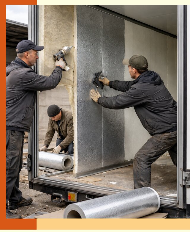 Утепление холодильного кузова в Петергофе — монтаж и теплоизоляция