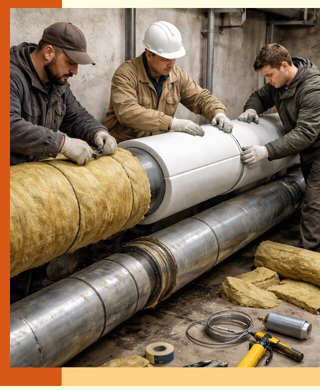 Утепление трубопровода в Петергофе с гарантией энергоэффективности