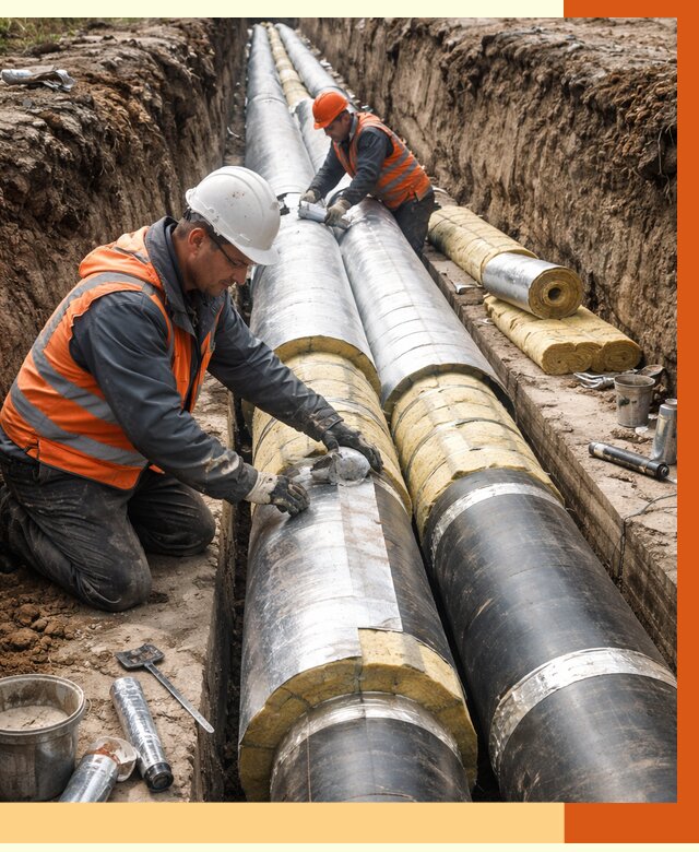 Утепление теплотрассы в Петергофе от 4707 руб./м2 — ппу и комплексная изоляция | ТепломастерПтф