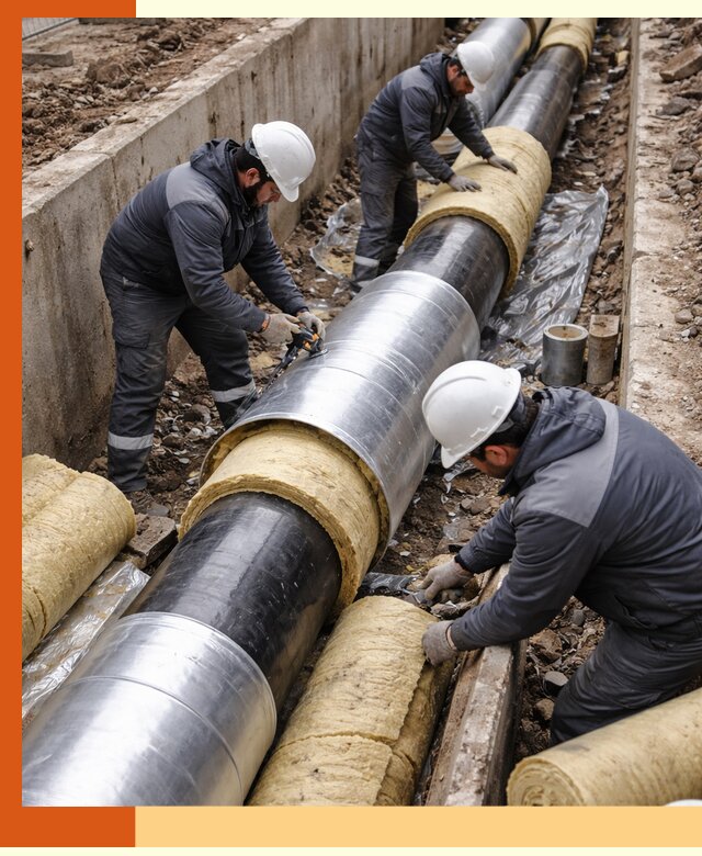 Утепление теплотрассы в Петергофе: утеплительные работы и материалы