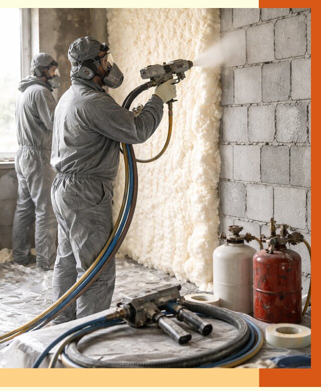 Утепление блочной стены ППУ в Петергофе от 4446 руб./м² — ТепломастерПтф