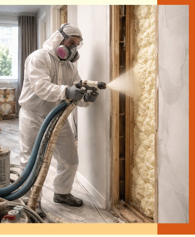 Межстеновое утепление ППУ в Петергофе от 2877 руб/м2 — межстенное утепление под ключ | ТепломастерПтф