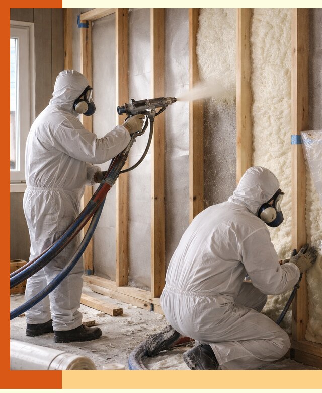 Утепление каркасной стены ППУ в Петергофе для домов и коттеджей