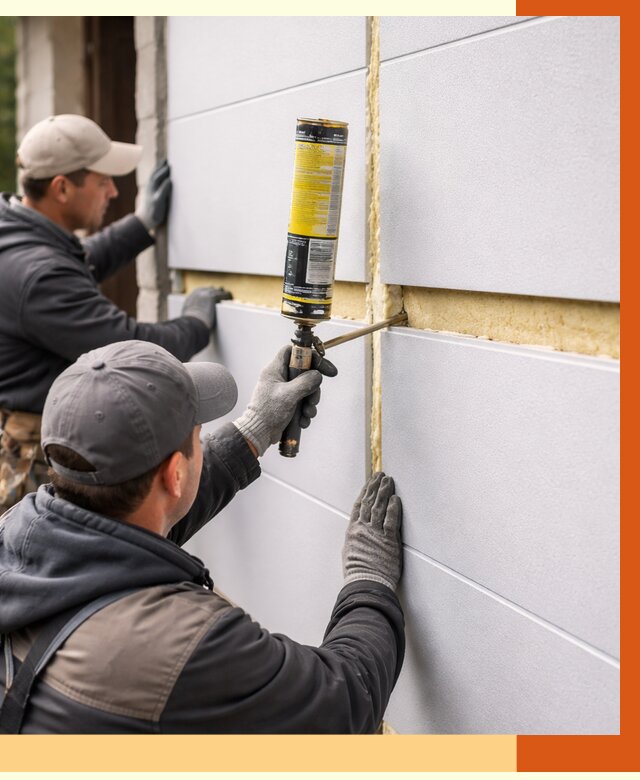 Утепление сэндвич панелей ППУ в Петергофе от 4394 руб. за м2 | ТепломастерПтф