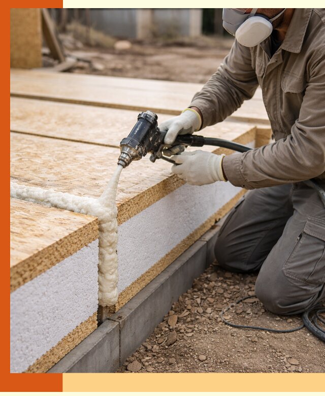 Утепление СИП-панелей пенополиуретаном (ППУ) в Петергофе