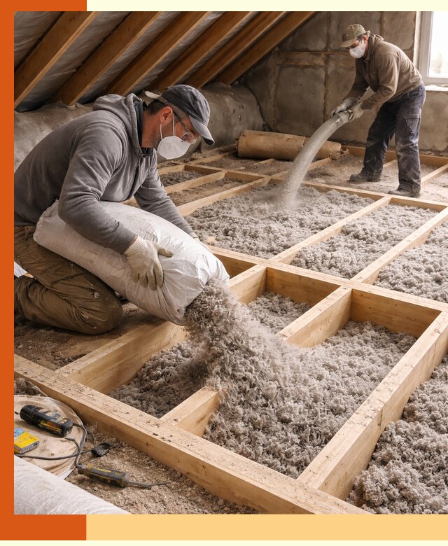 Заполнение полостей чердачного перекрытия в Петергофе качественно и надёжно