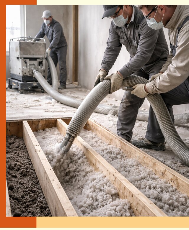 Заполнение полостей межэтажного перекрытия в Петергофе эффективно и герметично