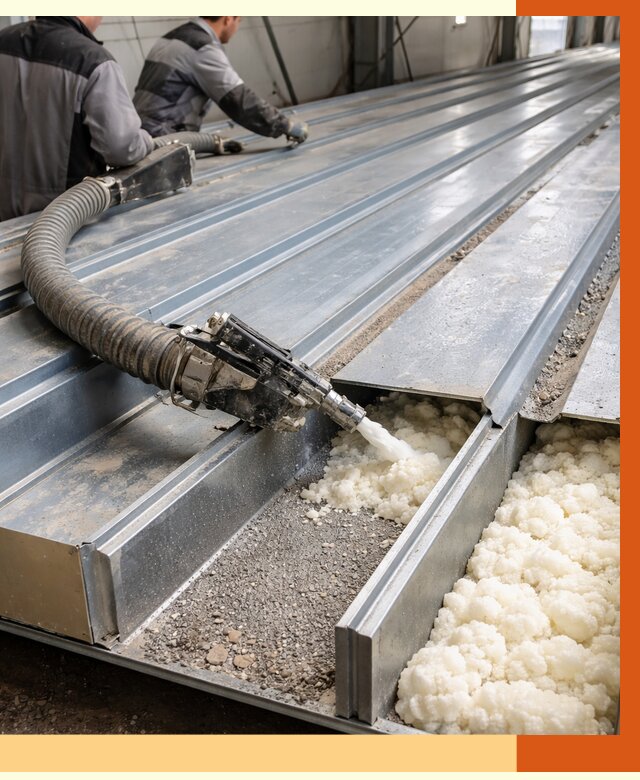 Заполнение пустот кровельных панелей в Петергофе от 7532 руб. под ключ | ТепломастерПтф