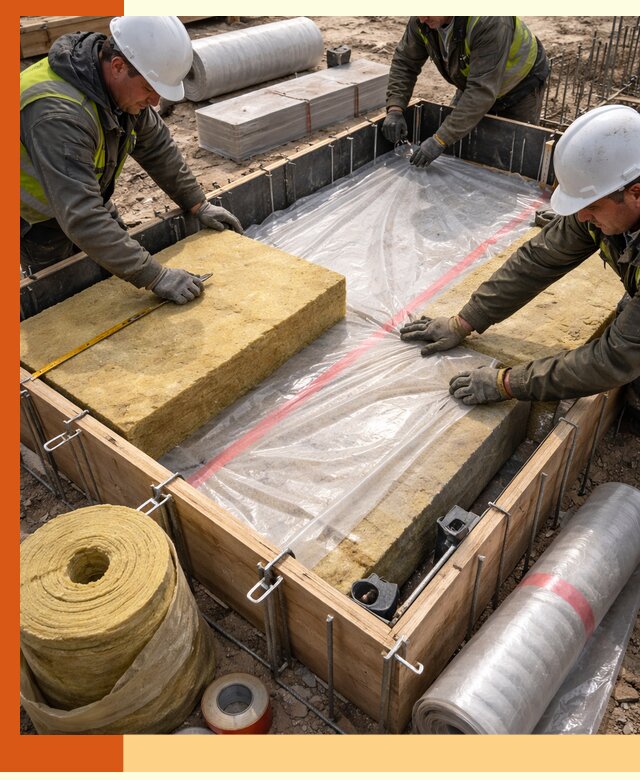 Теплоизоляция опалубки для строительства в Петергофе