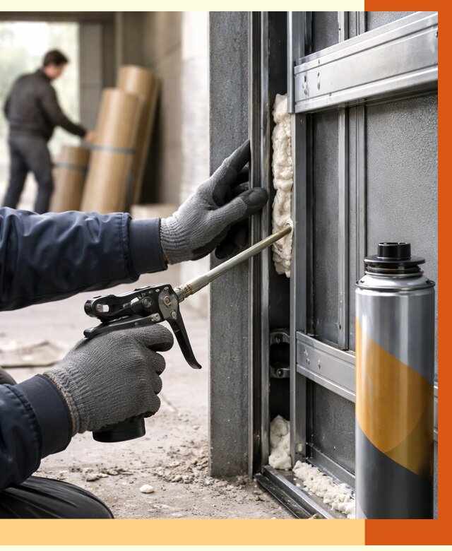 Заполнение пустот ворот в Петергофе от 4707 руб. — заливка ППУ, утепление под ключ | ТепломастерПтф