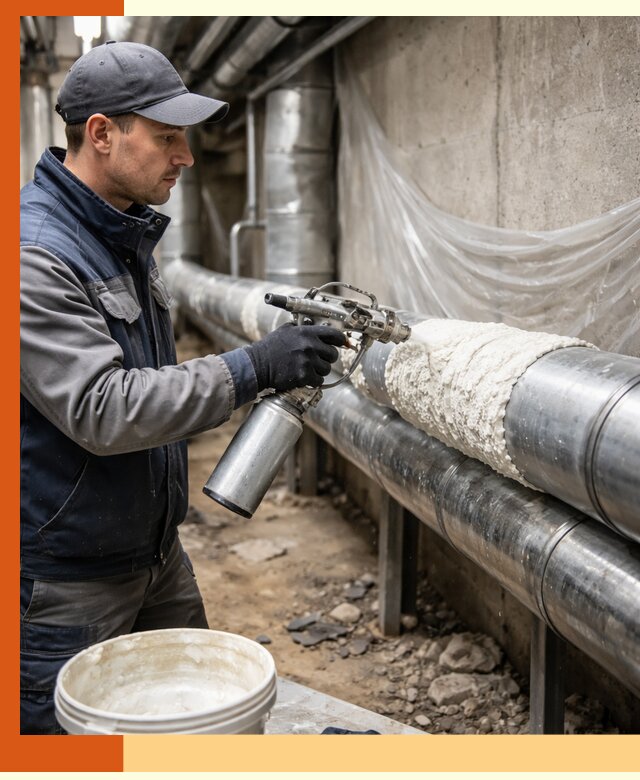 Утепление труб жидкой теплоизоляцией в Петергофе