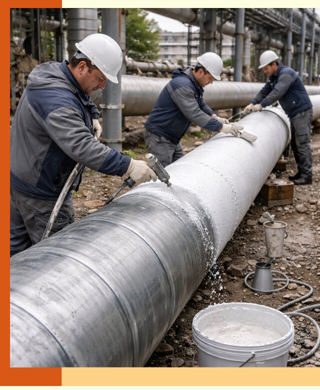 Утепление теплотрассы жидкой теплоизоляцией в Петергофе