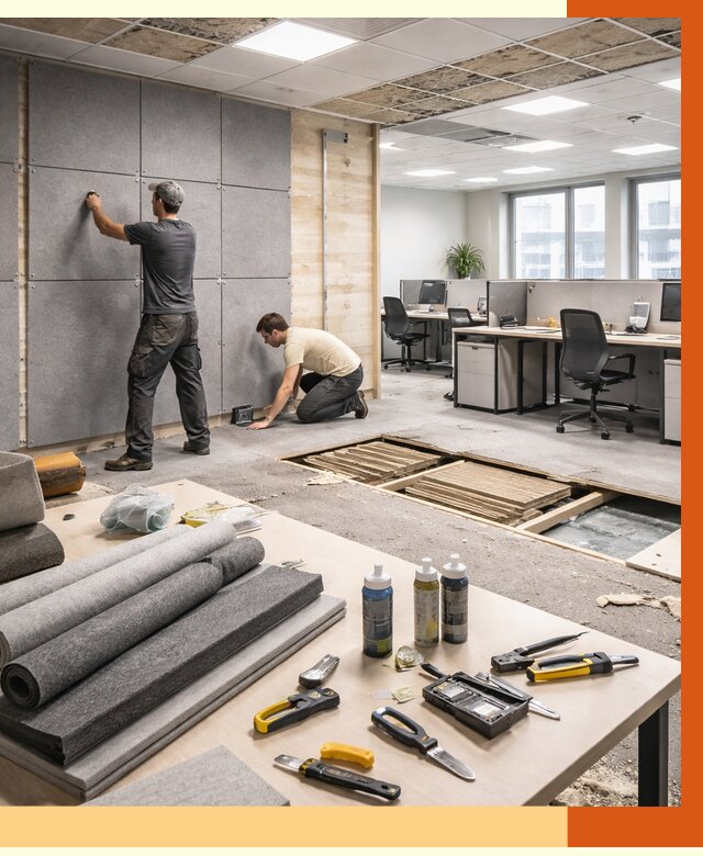 Профессиональная шумоизоляция офиса в Петергофе от 7061 руб. за м2 | ТепломастерПтф