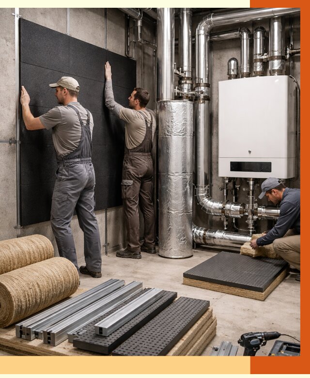 Шумоизоляция котельной в Петергофе от 6800 руб. под ключ | Профессиональная звукоизоляция — ТепломастерПтф