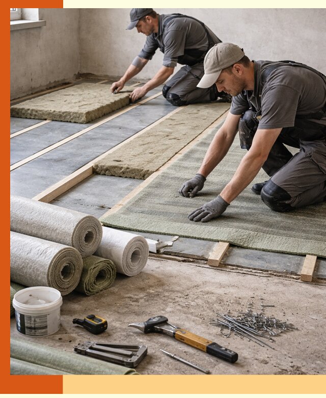 Шумоизоляция пола в Петергофе — профессиональная звукоизоляция помещений